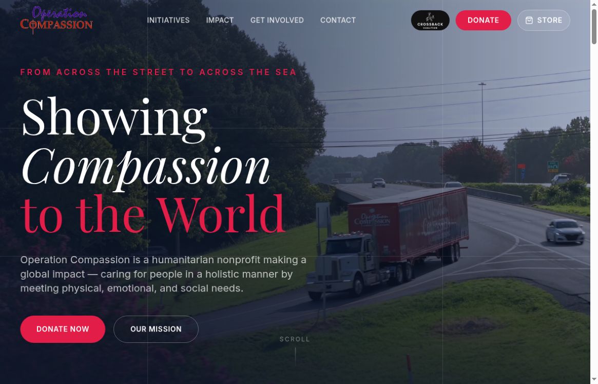 Operation Compassion website homepage